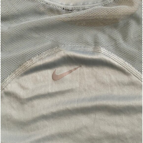 Nike Womens Running‎ Blue Metallic Logo w/ Mesh Detailing SS Top Size M Runner - Picture 5 of 8